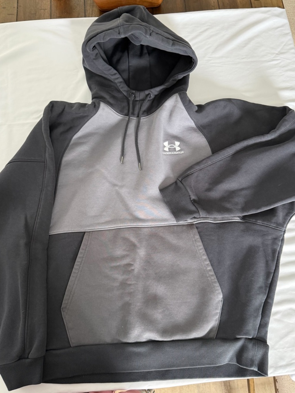 Under Armour Two-Tone Black and Gray Pullover Hoodie